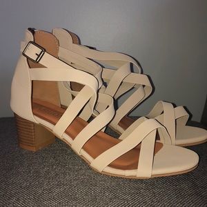 Never Worn Beige Gladiator Inspired Sandals
